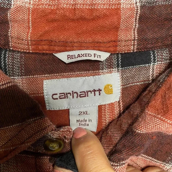 CARHARTT MENS RELAXED FIT FLANNEL LINED SNAP JACKET SIZE 2XL - Picture 2 of 4